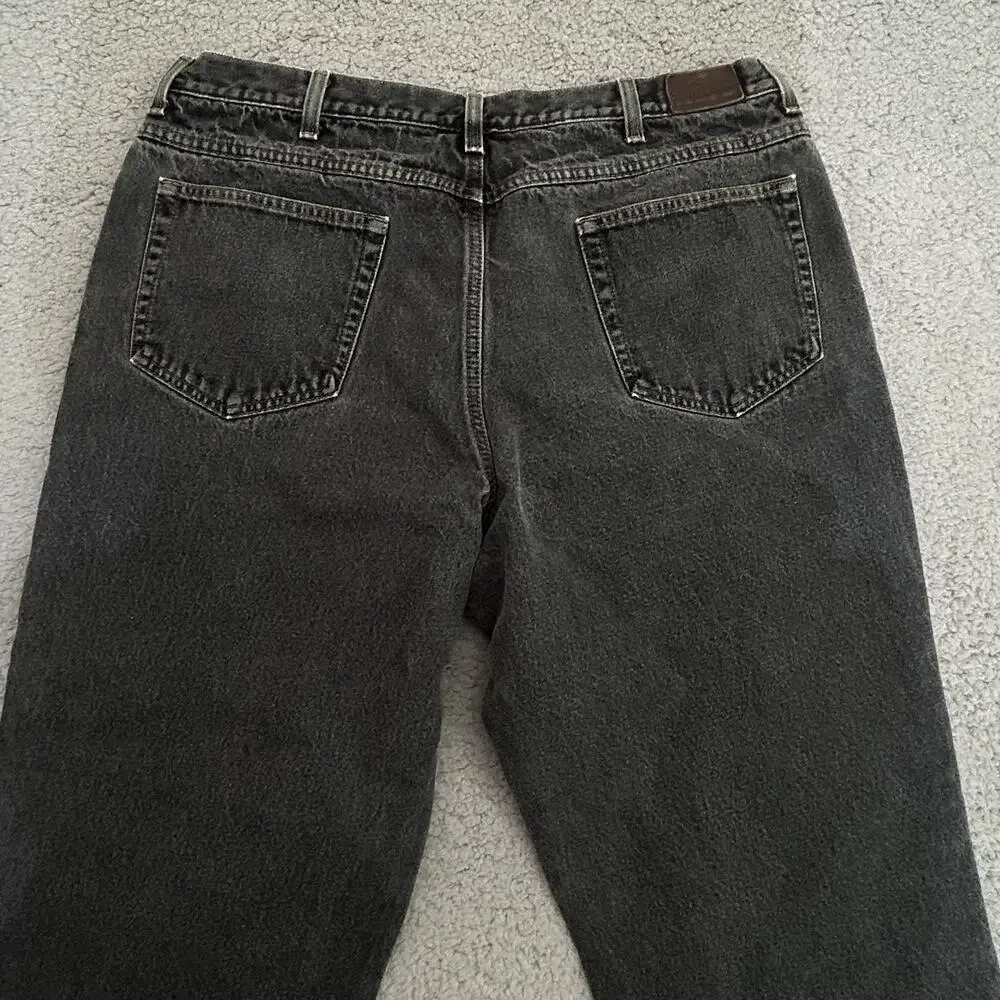 LL Bean Jeans Men’s 40x32 Black Denim Classic Fit Flannel Lined Outdoor Workwear - Picture 15 of 16